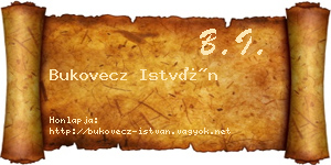 Bukovecz István névjegykártya